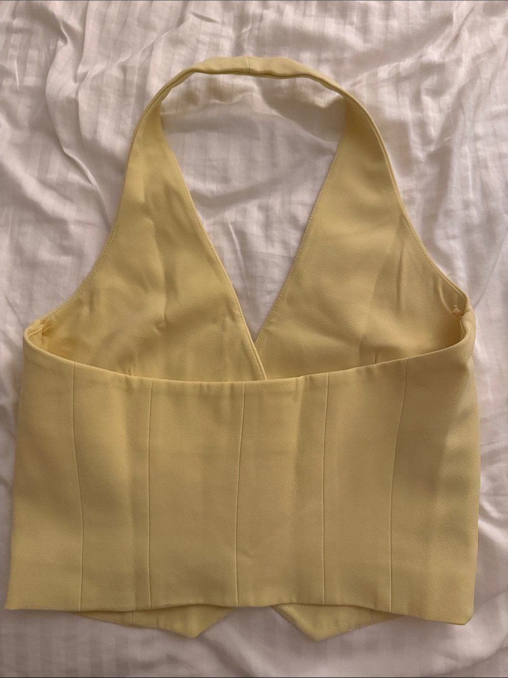 Mango Butter Yellow Halter Vest Top (S/M) - Picture 2 of 3